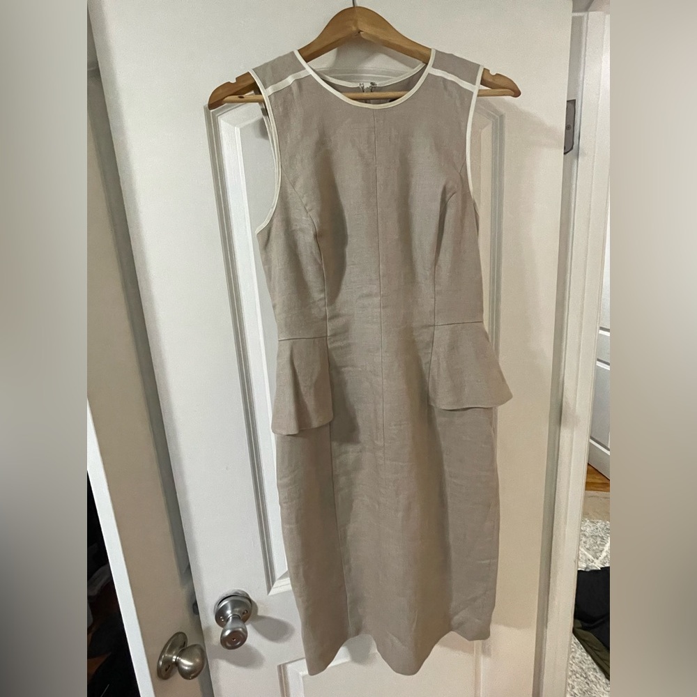 Super Cute J.Crew Linen Peplum Dress